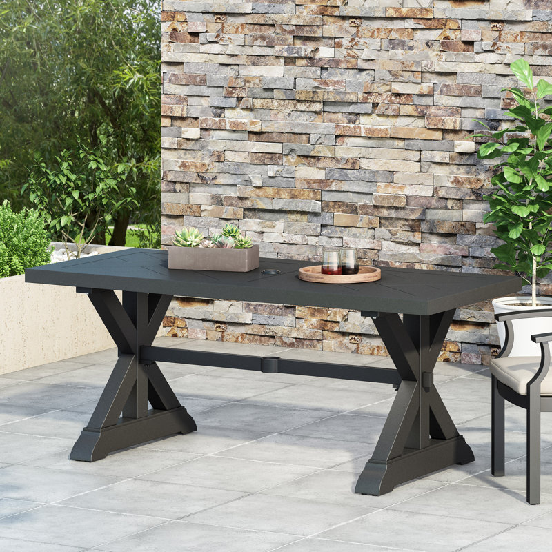 Rosalind Wheeler Outdoor Aluminum Dining Table Wayfair